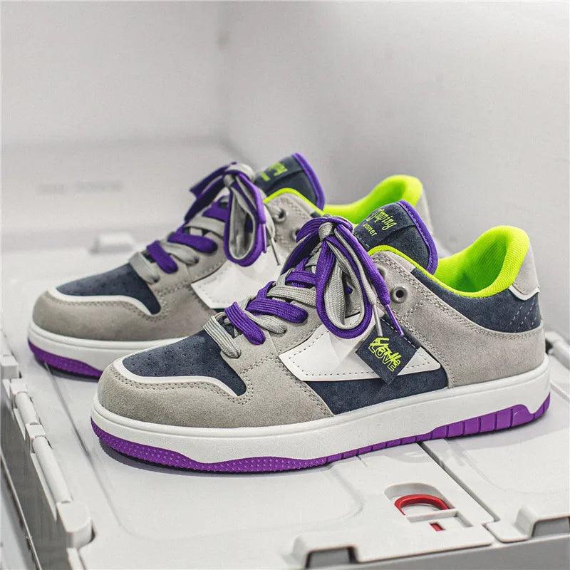 Eroni | Heren streetwear sneakers – lage skate schoenen met contrasterende veters