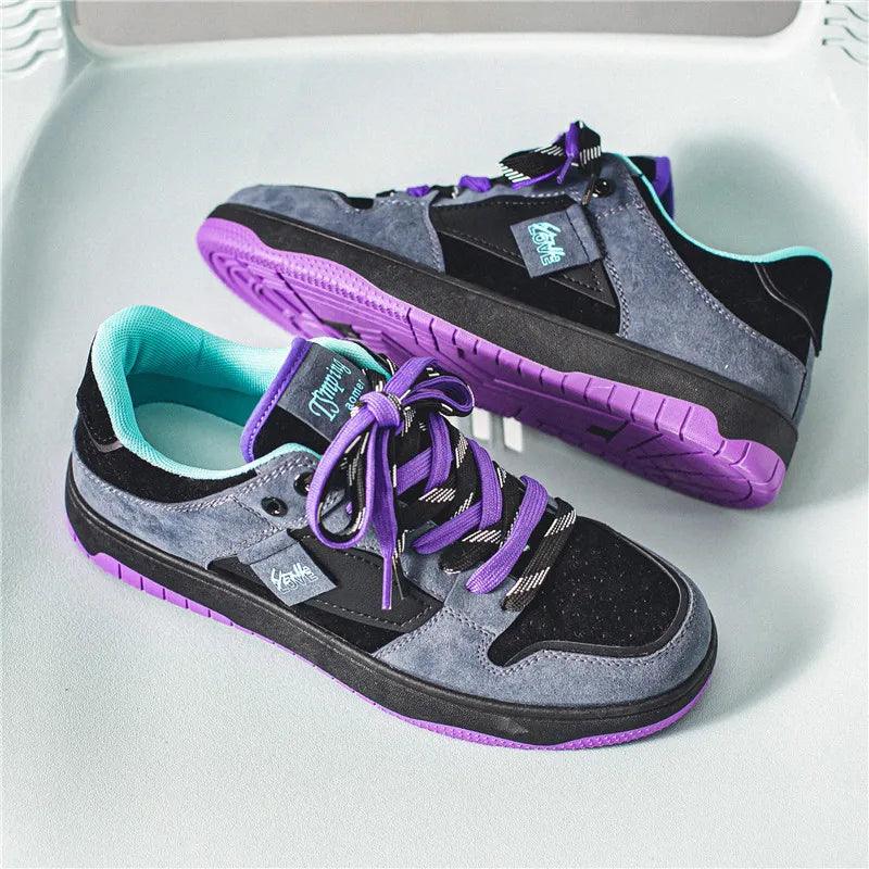 Eroni | Heren streetwear sneakers – lage skate schoenen met contrasterende veters