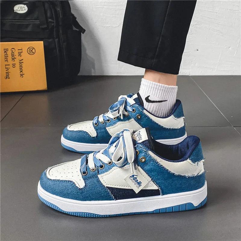Eroni | Heren streetwear sneakers – lage skate schoenen met contrasterende veters