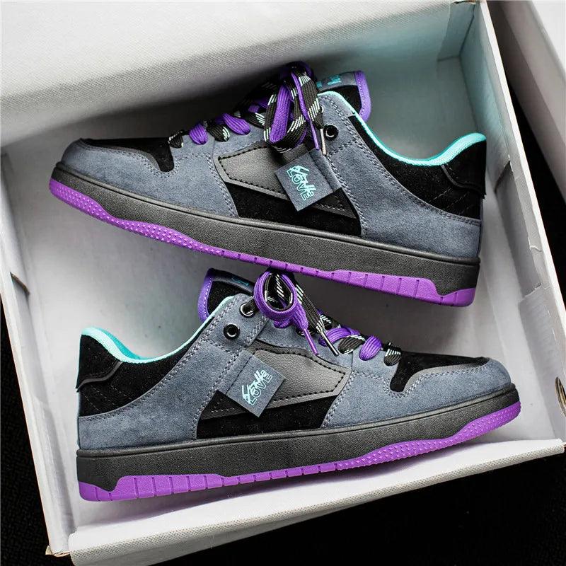 Eroni | Heren streetwear sneakers – lage skate schoenen met contrasterende veters