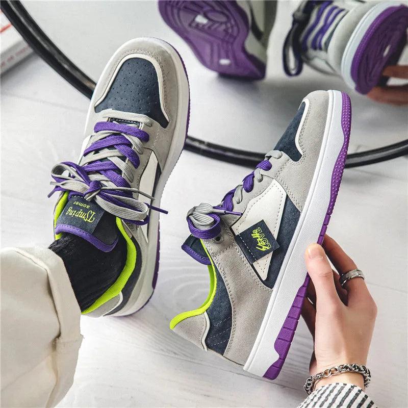 Eroni | Heren streetwear sneakers – lage skate schoenen met contrasterende veters