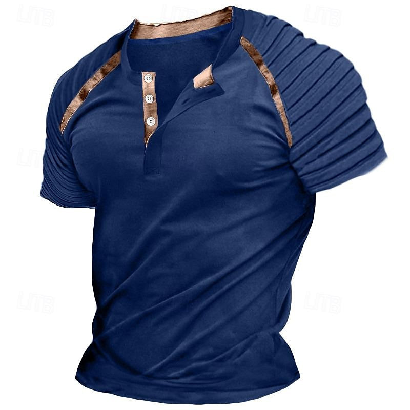 Rolly | Klassiek Henley T-shirt met getextureerde details - Casual stijl voor elke gelegenheid