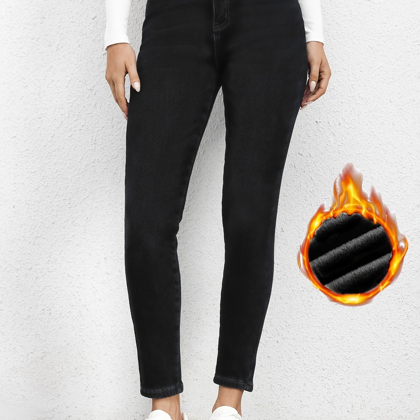 Dextra | Skinny jeans met fleecevoering – slim fit, medium stretch, warme casual denim broek