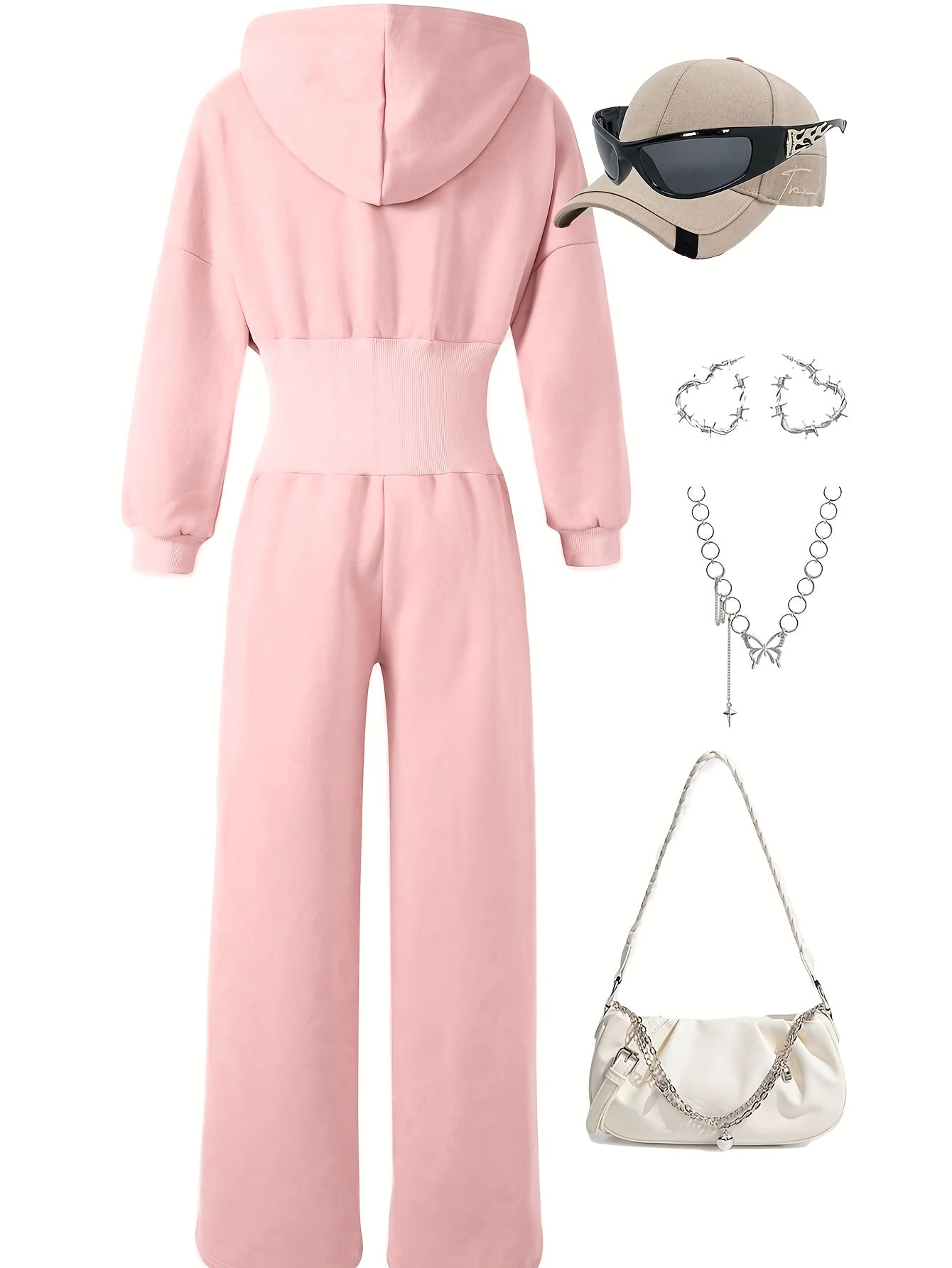 Quivara | Dames jumpsuit met capuchon en hoge taille – Casual, lounge, streetwear outfit