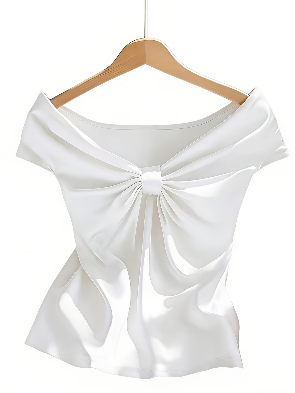 Lyna | Dames off-shoulder top – chique elegante blouse met korte mouwen, slim fit casual zomerblouse