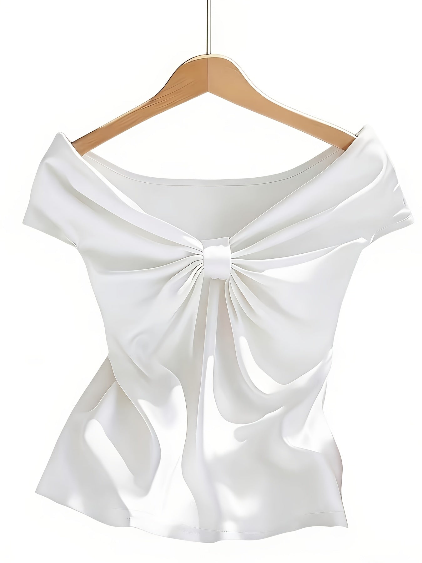 Lyna | Dames off-shoulder top – chique elegante blouse met korte mouwen, slim fit casual zomerblouse