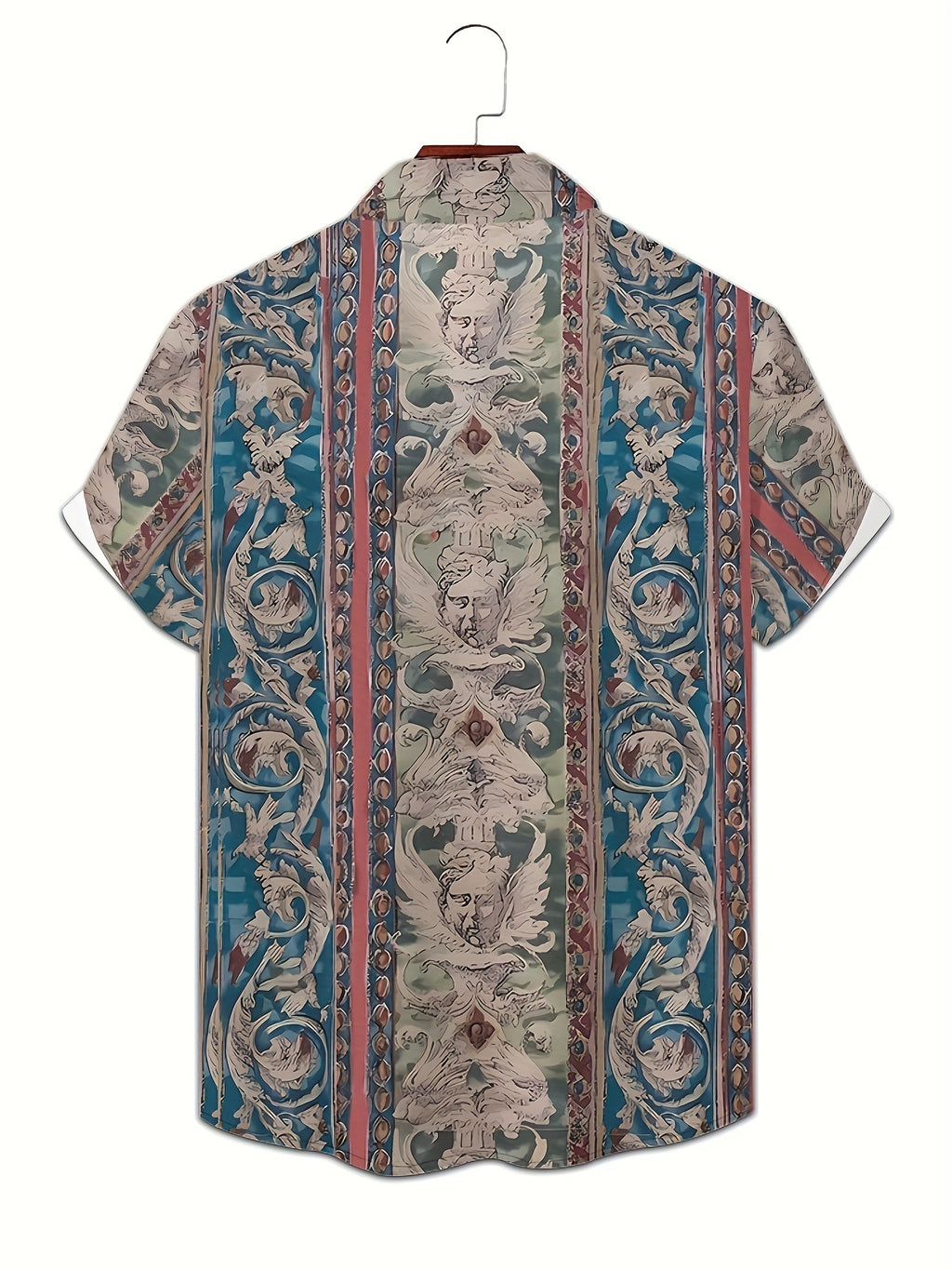 Zaythor | Overhemd met korte mouwen – bloemen retro print, zomers casual overhemd