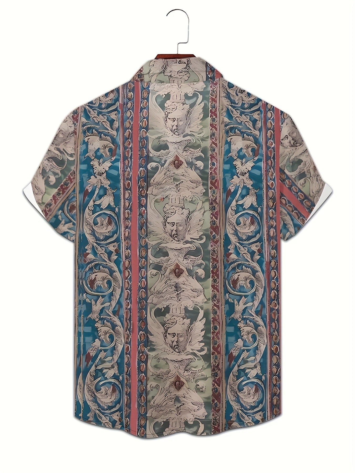 Zaythor | Overhemd met korte mouwen – bloemen retro print, zomers casual overhemd
