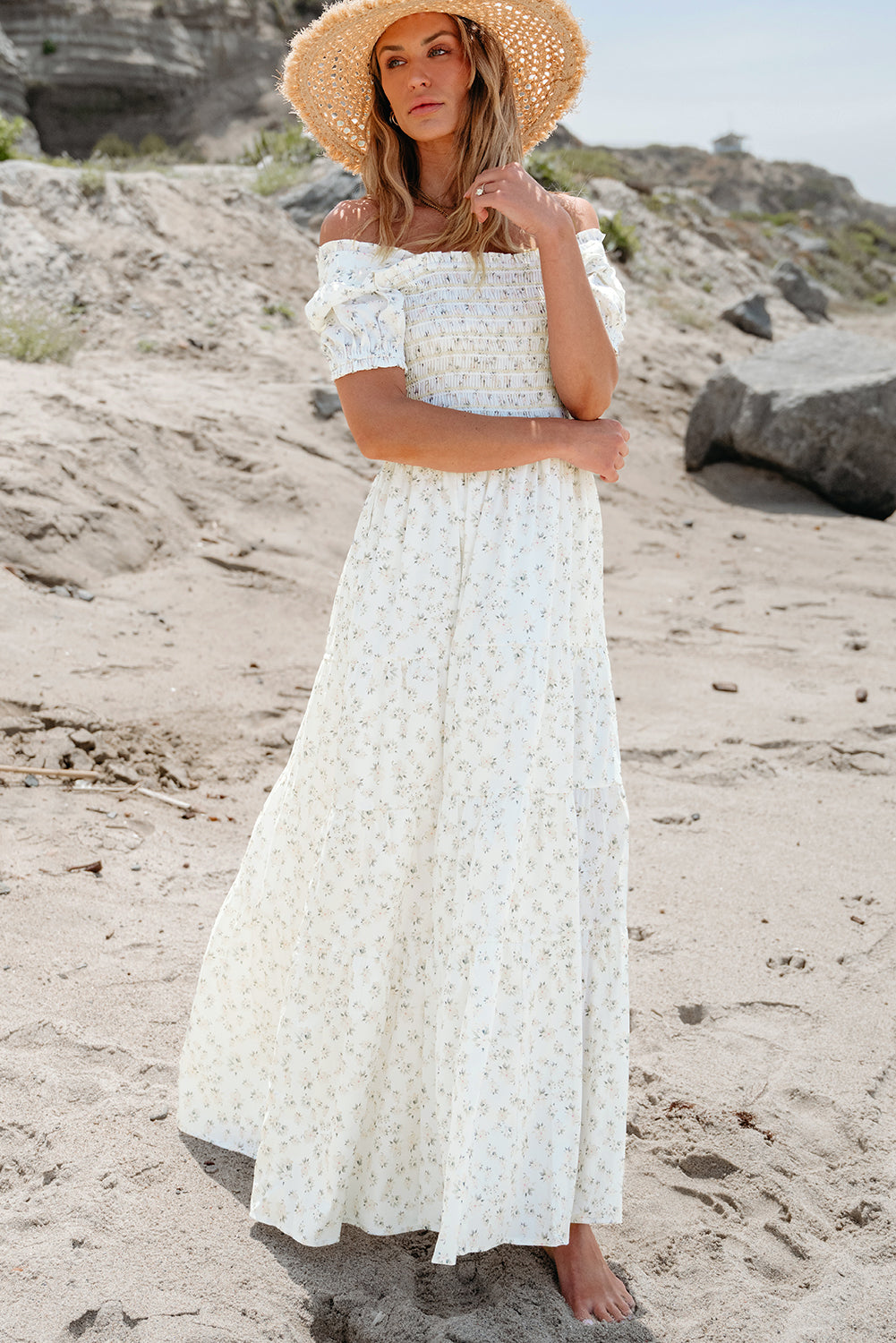 Wrenley | Dames Maxi Jurk met Gelaagde Ruches