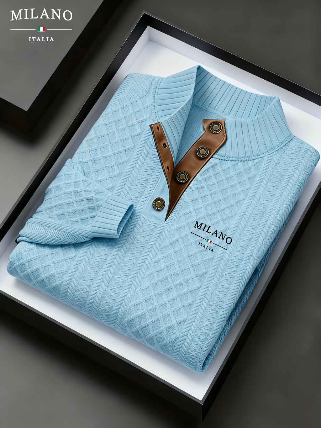 Denric | Standkraag jacquard gebreide trui, gestructureerde pullover voor herfst- en winterkleding, warme outdoor trui