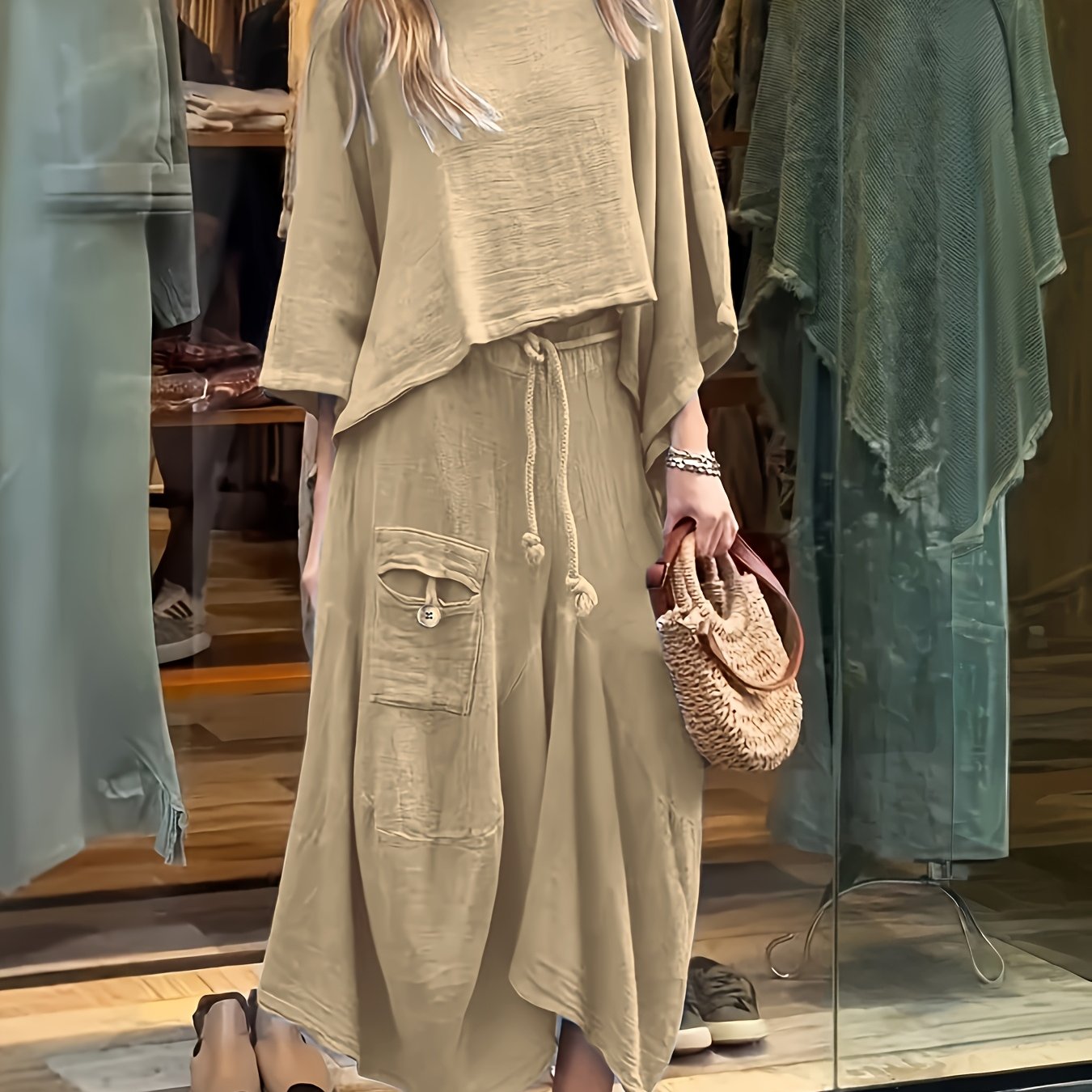 Zarexia | Dames 2-delige Top- en Rokset – Losse Casual Outfit