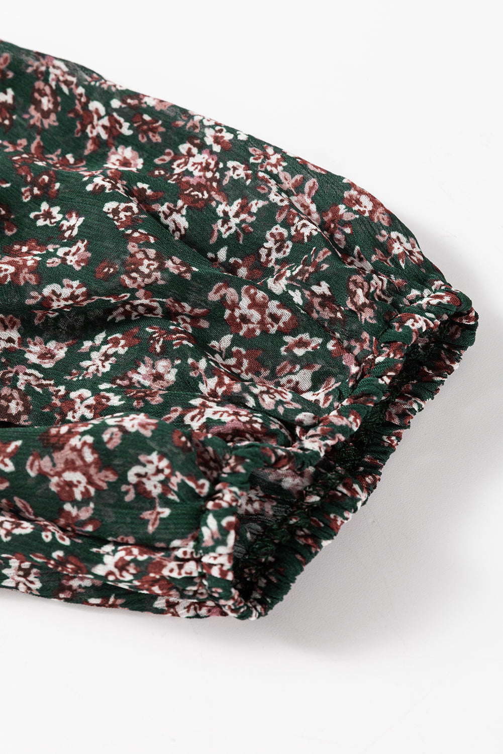Isabella | Groene mini-jurk met bloemenprint – Sweetheart halslijn, gerimpelde rug, A-lijn pasvorm