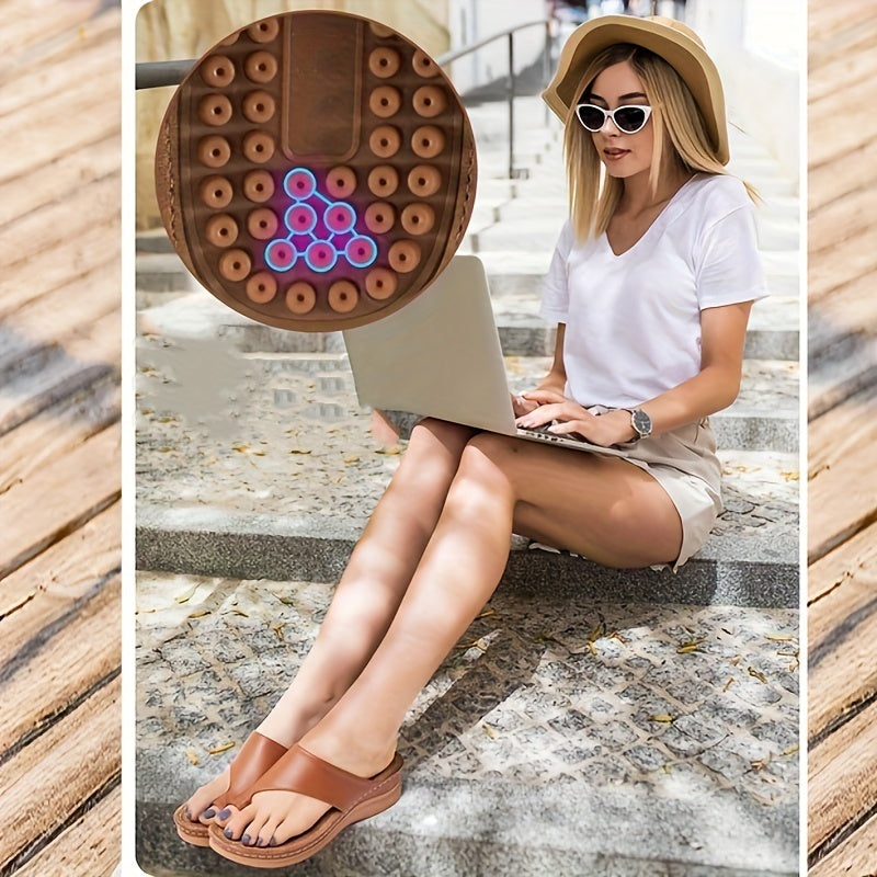 OrthoSlide | Pantoufles de massage orthopédiques pour femmes - Sandales avec soutien de la voûte plantaire
