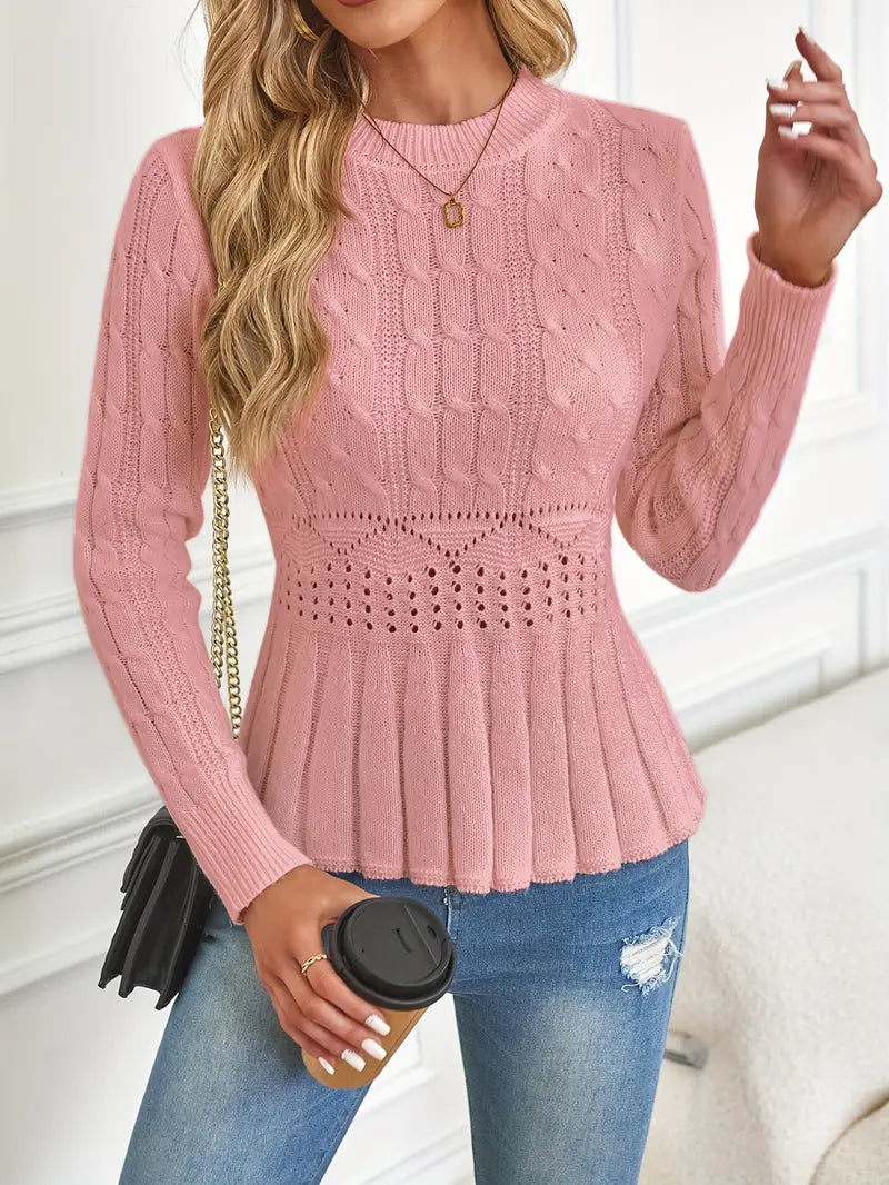 Elanorae | Dames Chunky Gebreide Trui – Comfortabele Pullover met Structuur