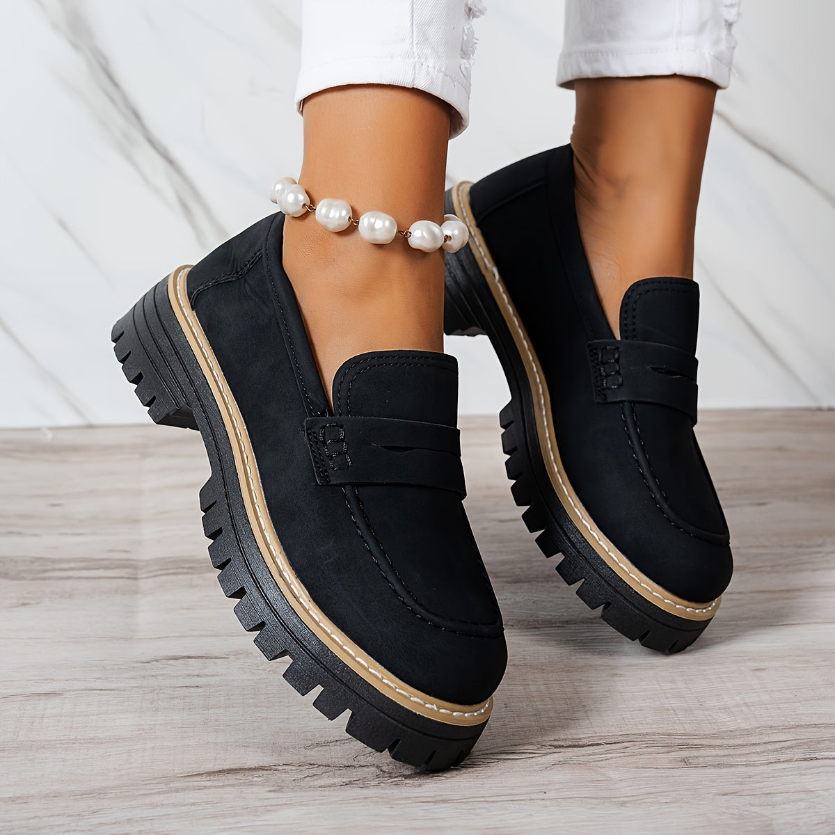 LoaferMax | Retro-Slipper für Damen – Penny-Loafer aus Kunstleder