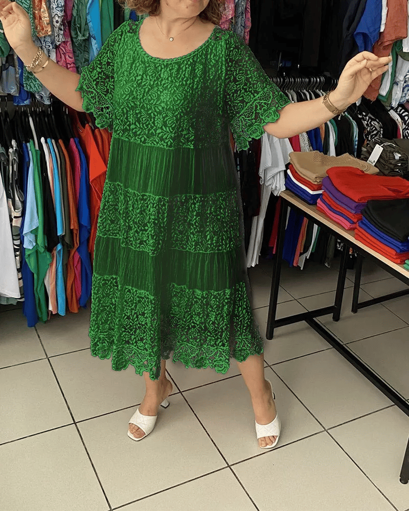 Brinaya | Damesjurk met kanten rand – Elegante zomerjurk