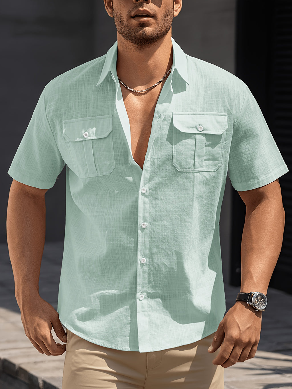 Bennett | Korte mouwen overhemd voor heren – ademend lichtgewicht casual strandshirt voor de zomer