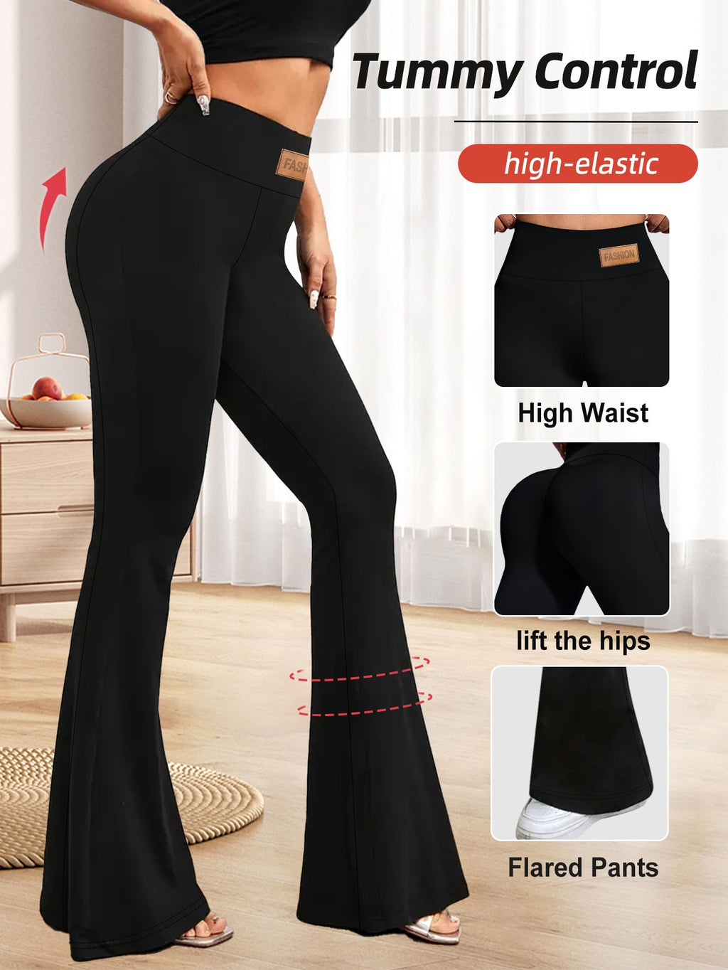 Raina | Leggings évasés taille haute pour femme - Pantalon gainant 