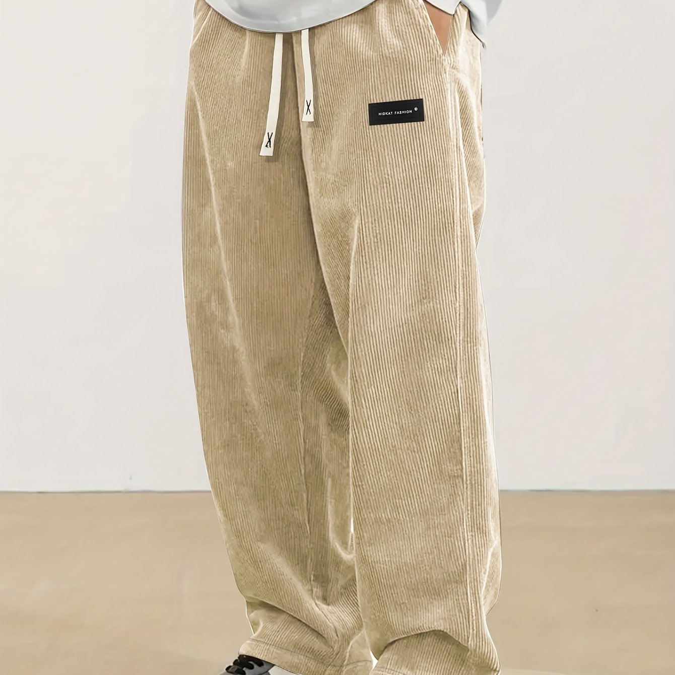 Corvian | Heren Corduroy Broek met Trekkoord – Rechte Casual Sweatpants voor Lente & Herfst