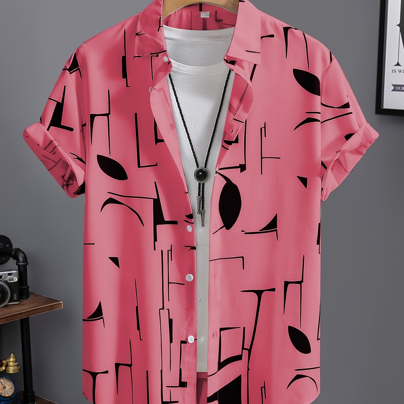Tiber | Heren zomer verkoelend strandshirt – Losvallend retro overhemd met reverskraag