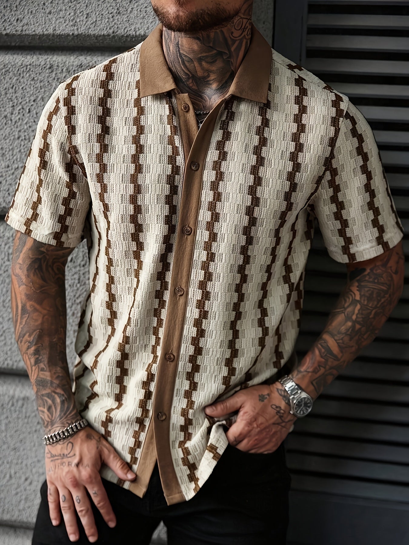 Velorin | Zomerse gestreepte herenpolo – casual shirt met korte mouwen van lichtgewicht katoen