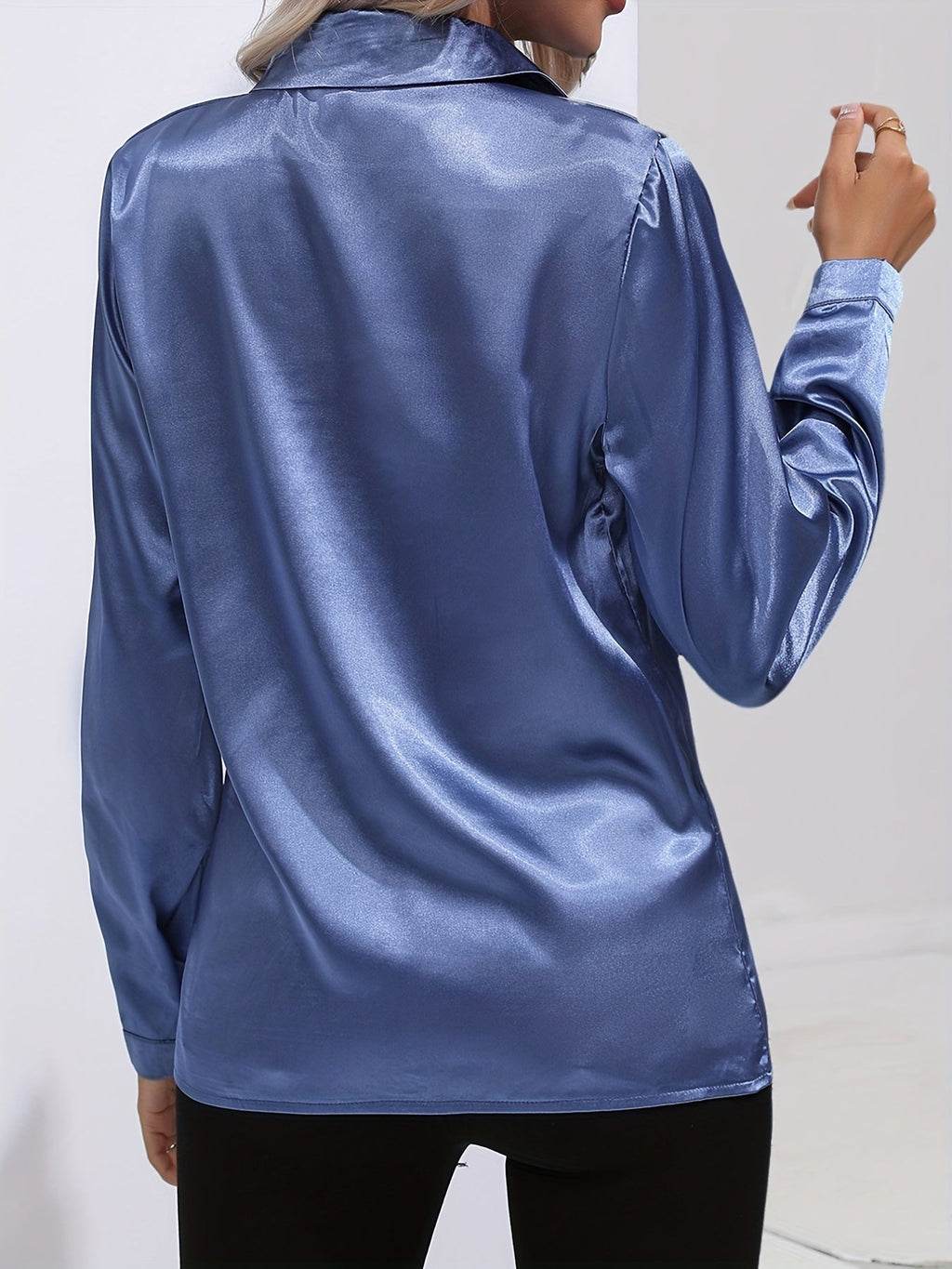Valera | Chemisier en satin à manches longues pour femme – Chemisier élégant et luxueux