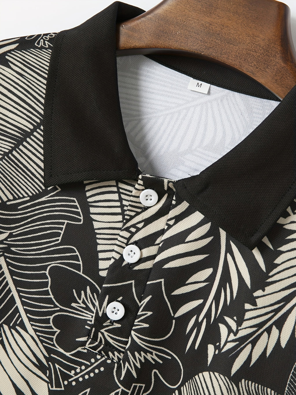 Virgil | Polo homme à imprimé feuilles tropicales - manches courtes, coupe classique