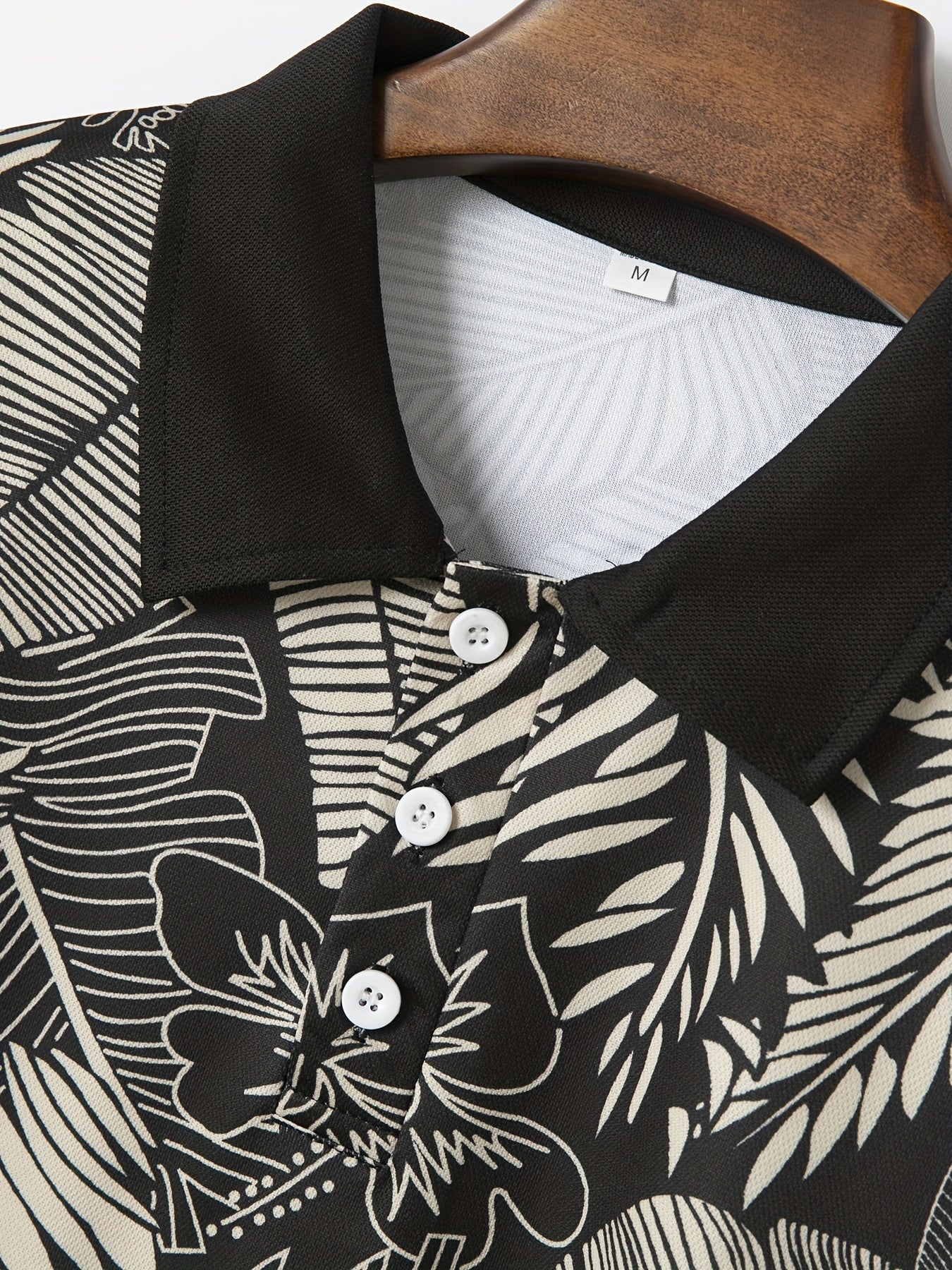 Virgil | Polo homme à imprimé feuilles tropicales - manches courtes, coupe classique