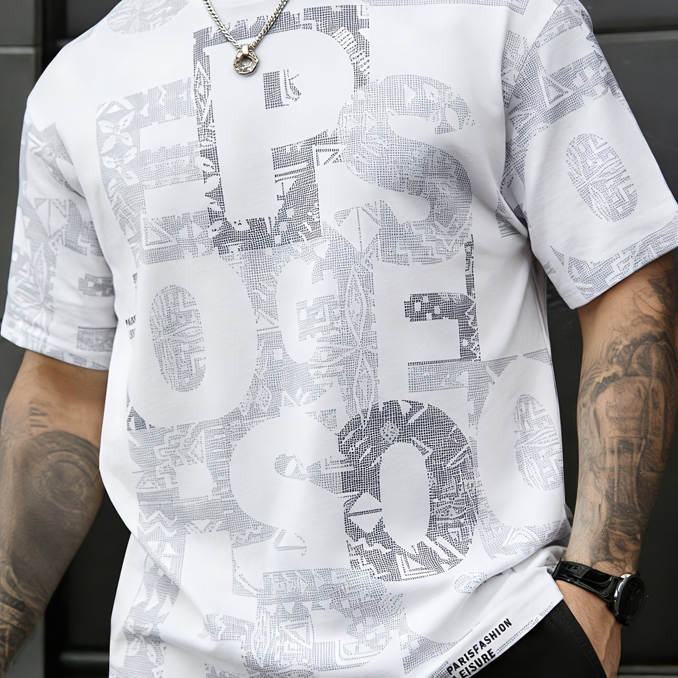 Benu | Heren zomers graphic T-shirt – losvallend T-shirt met ronde hals en korte mouwen