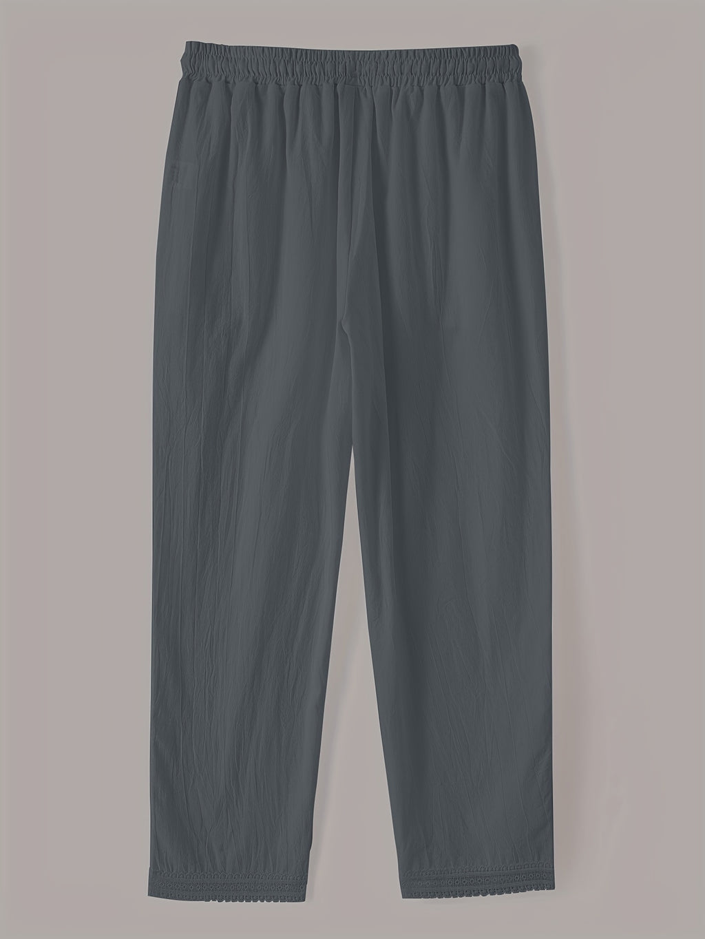 Zalyra | Effen enkellange damesbroek – casual slim fit broek met patchwork en kanten inzetstukken aan de zijkant