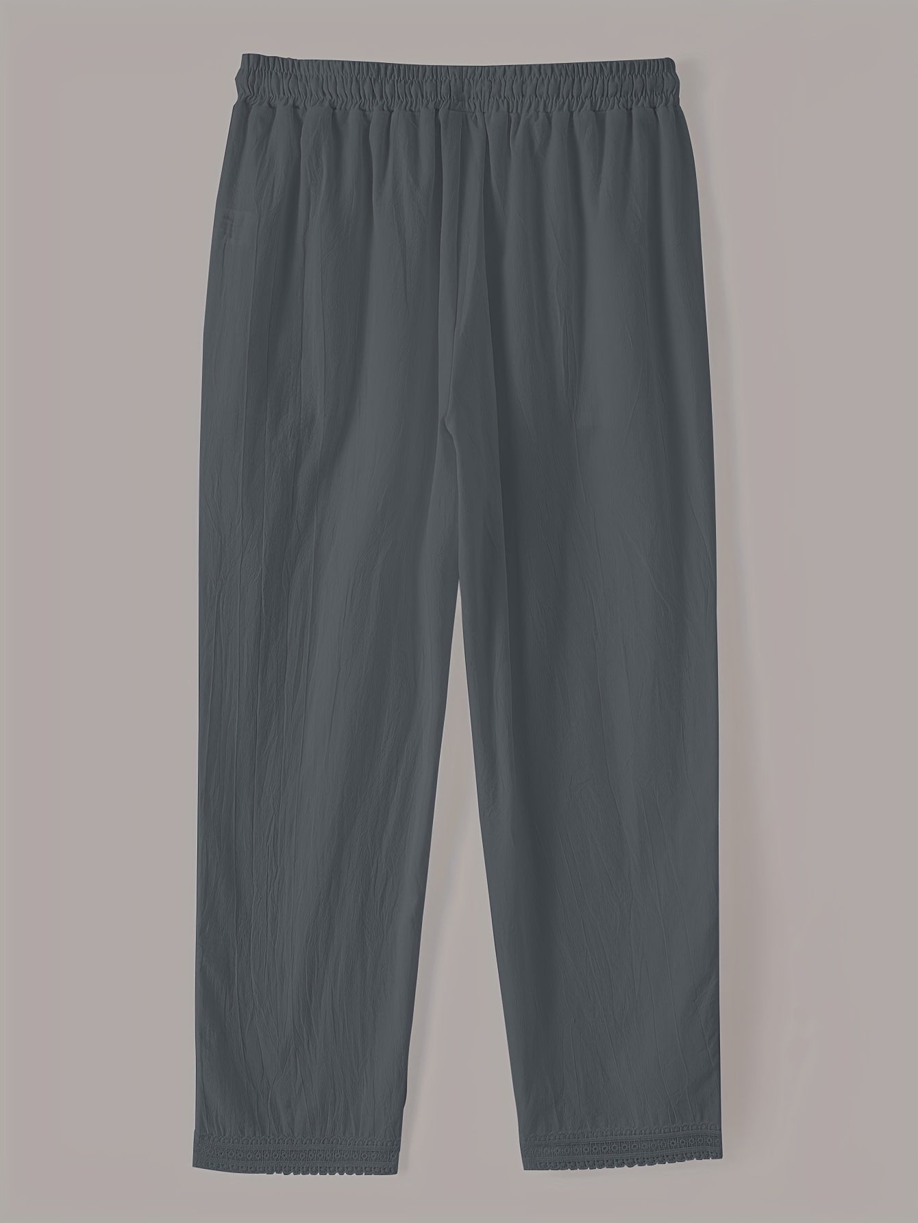 Zalyra | Effen enkellange damesbroek – casual slim fit broek met patchwork en kanten inzetstukken aan de zijkant
