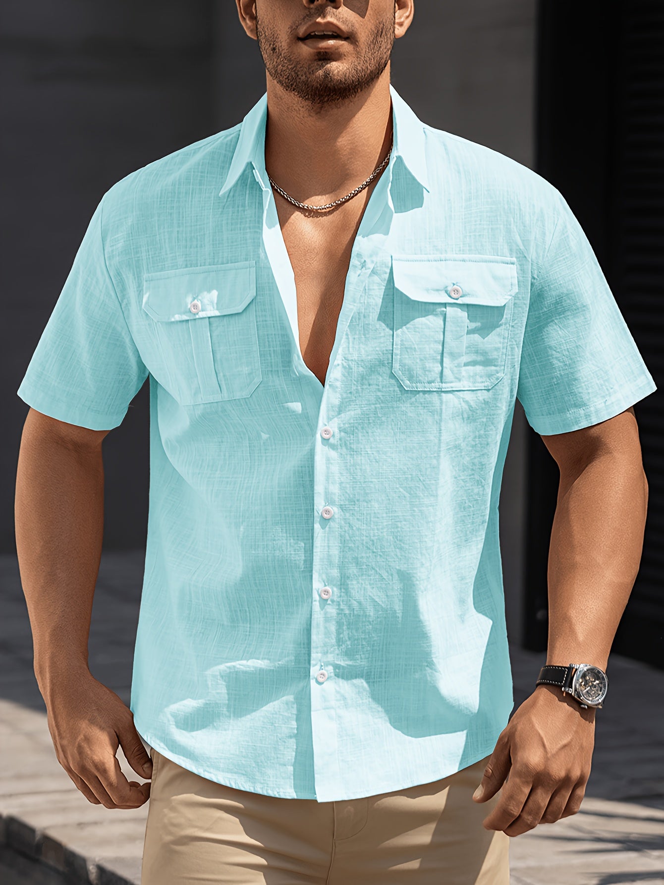 Bennett | Korte mouwen overhemd voor heren – ademend lichtgewicht casual strandshirt voor de zomer