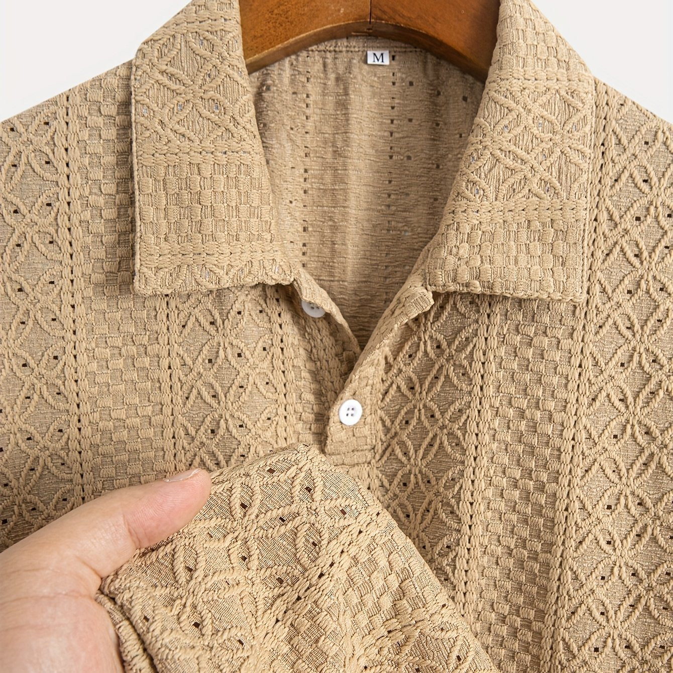 Boren | Gestreepte gebreide herenblouse – korte mouwen, ademend, lichtgewicht, casual