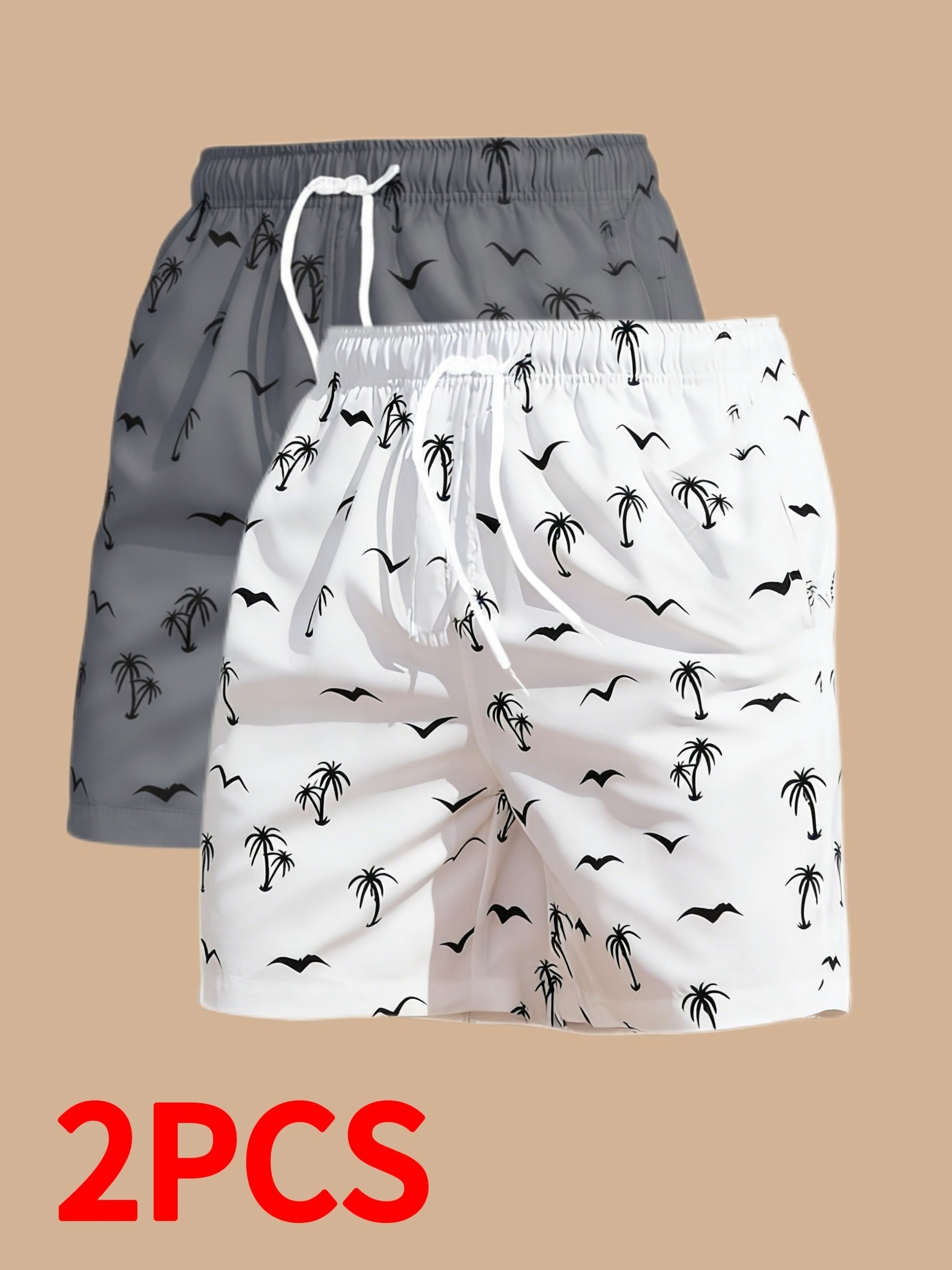 Taron | Tweedelige bermuda-set voor heren – botanisch print, sneldrogend