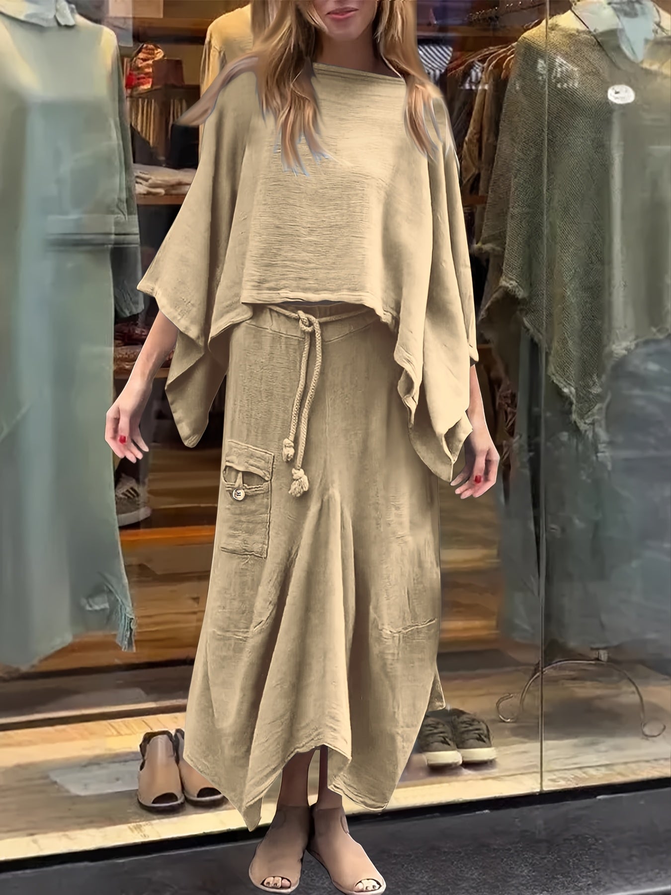 Zarexia | Dames 2-delige Top- en Rokset – Losse Casual Outfit