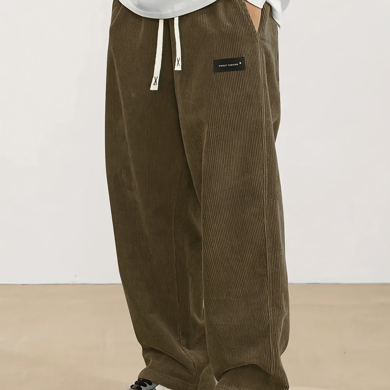 Corvian | Heren Corduroy Broek met Trekkoord – Rechte Casual Sweatpants voor Lente & Herfst