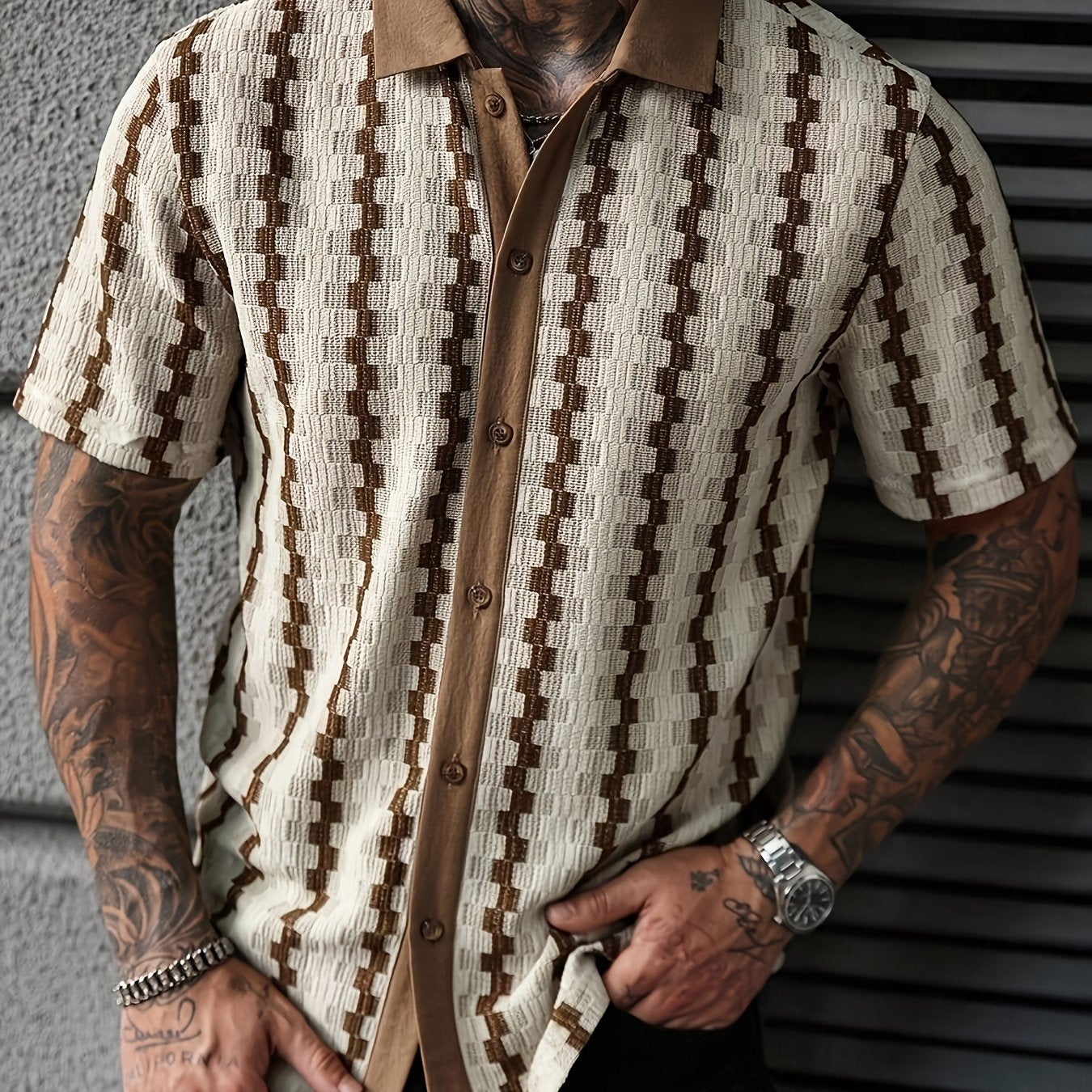 Velorin | Zomerse gestreepte herenpolo – casual shirt met korte mouwen van lichtgewicht katoen