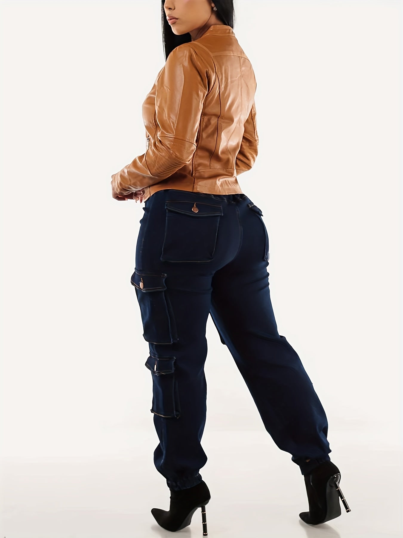 Vjollca | Jean cargo stretch femme - poches pratiques, coupe confortable