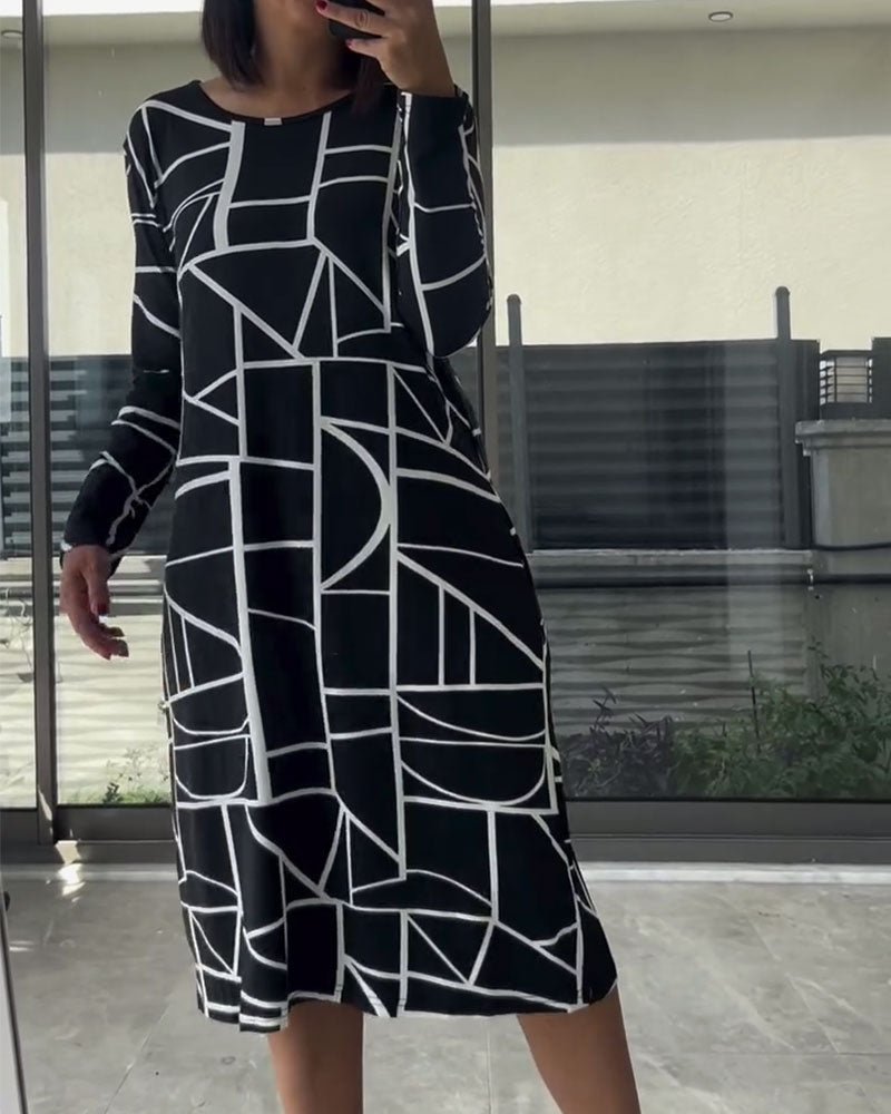 Lyris | Damesjurk met print, lange mouwen, casual comfortabele pasvorm