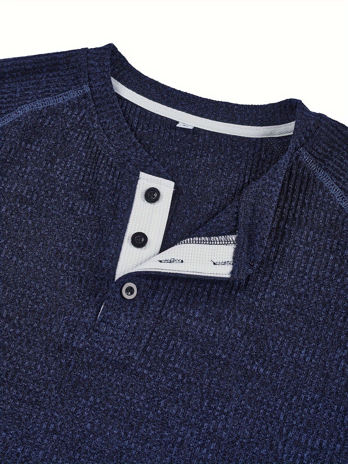 Mauritz | Chemise Henley décontractée en maille pour homme – manches longues, coupe raglan, fermeture boutonnée, idéale pour l'automne