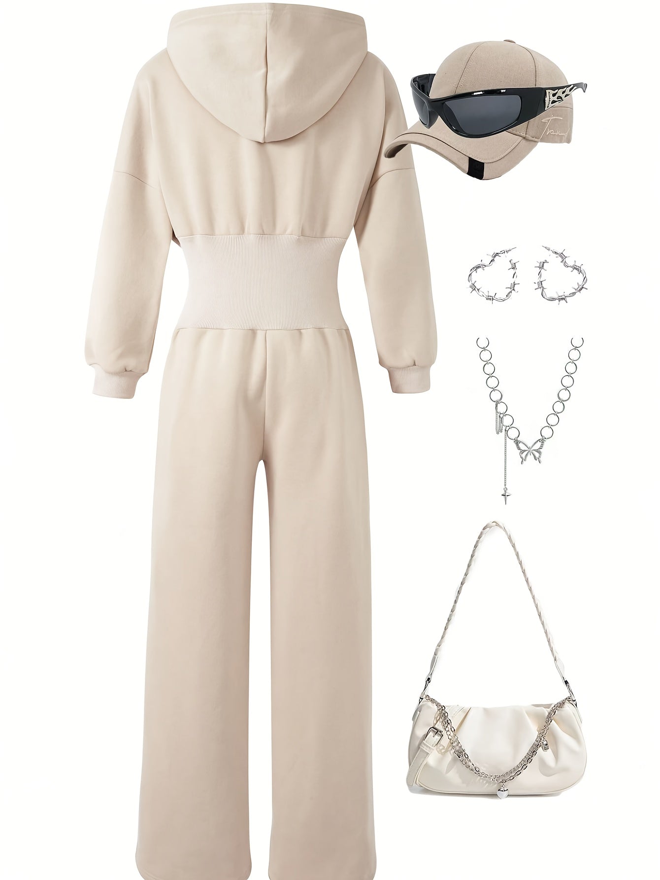 Quivara | Dames jumpsuit met capuchon en hoge taille – Casual, lounge, streetwear outfit