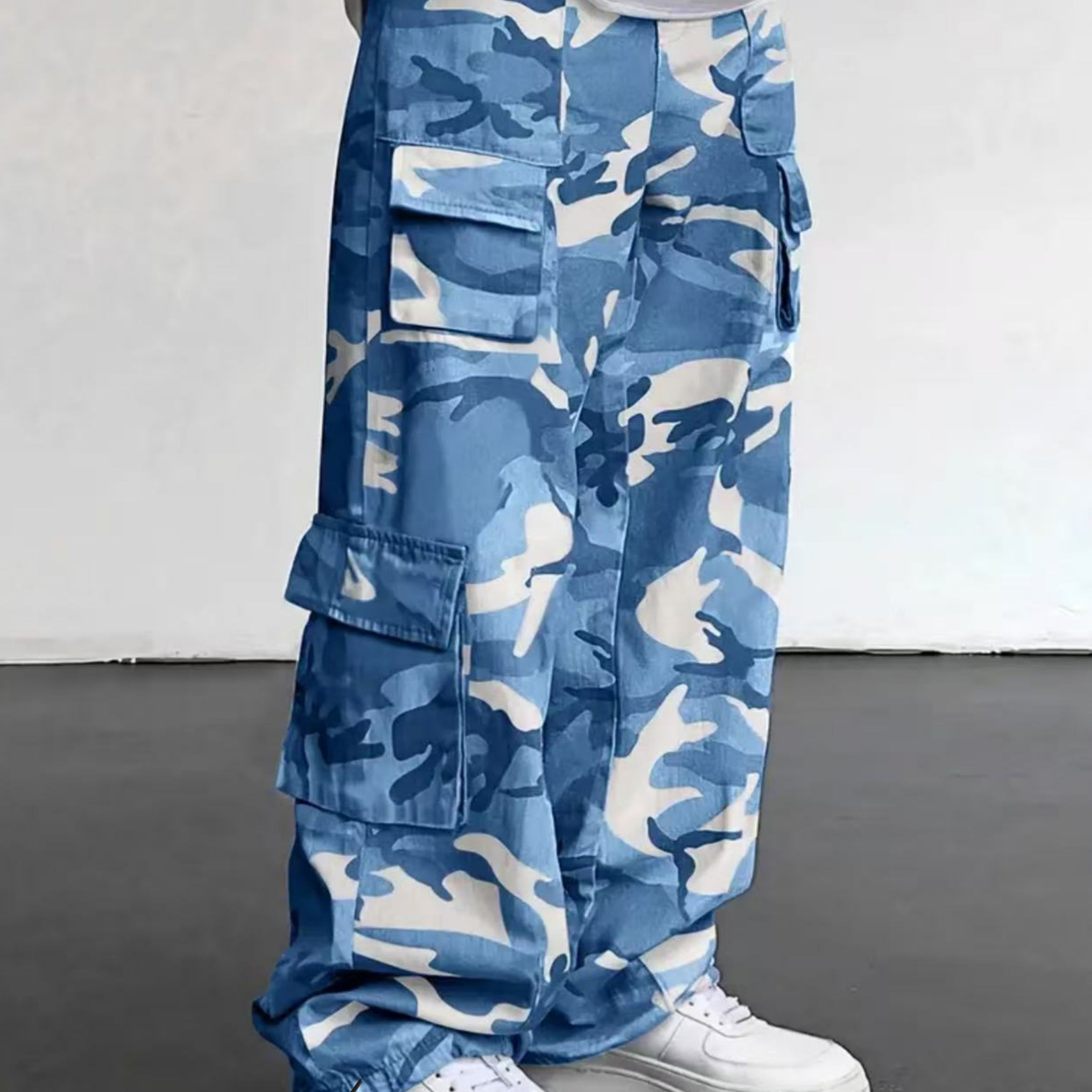 Alvor | Heren Camouflage Cargo Broek – Broek met Meerdere Zakken, Wijde Pijpen