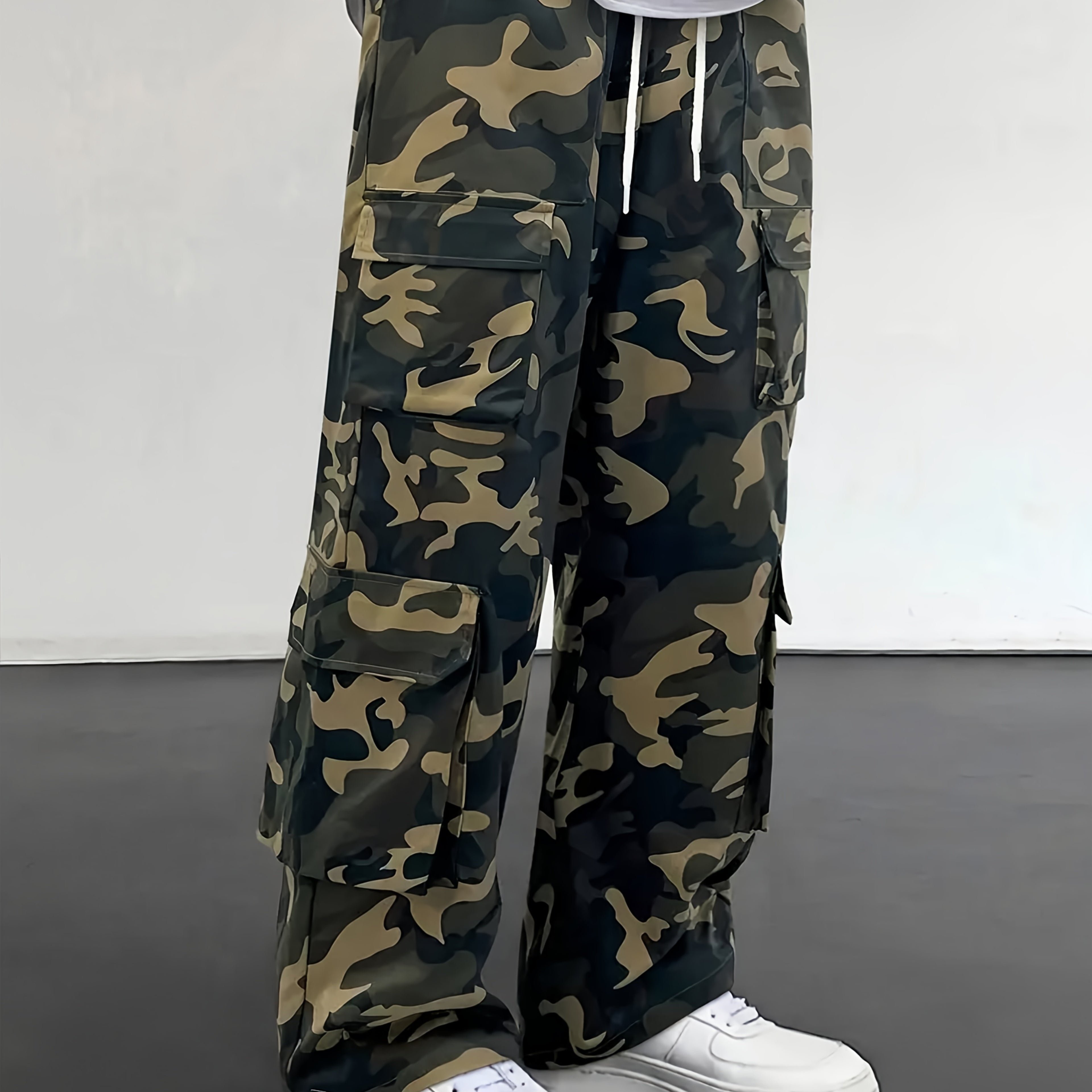 Alvor | Heren Camouflage Cargo Broek – Broek met Meerdere Zakken, Wijde Pijpen