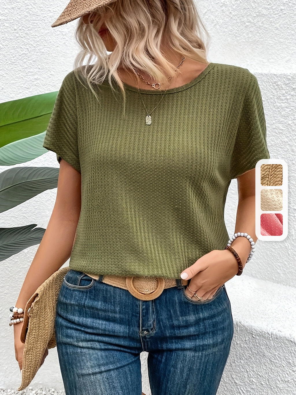 Sylphae | Damesblouse met kanten patchwork en korte mouwen