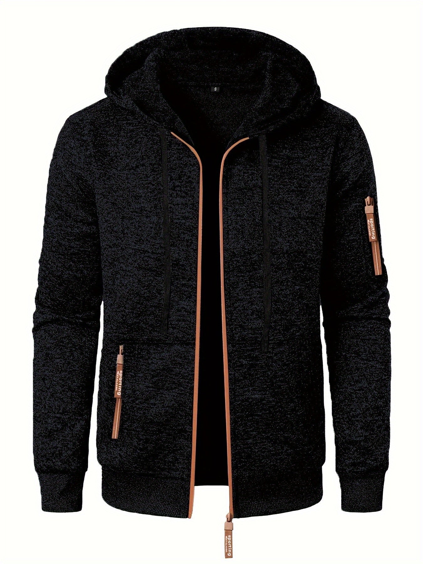 Caslan | Heren sweaterjack met capuchon en ritssluiting – Lichtgewicht casual hoodie