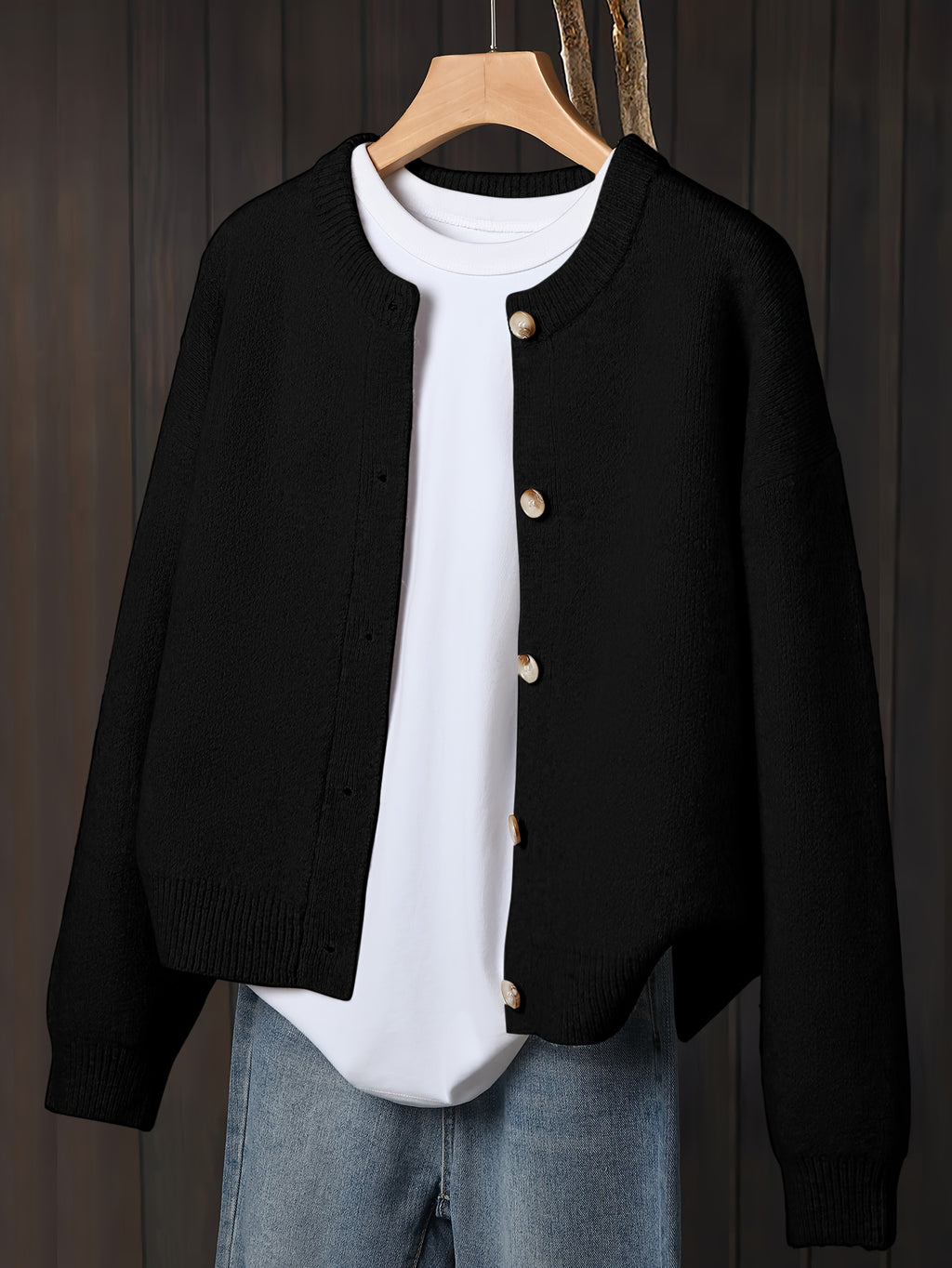 Myrrhith | Cardigan classique pour femme – Pull doux à manches longues et fermeture boutonnée, idéal pour l'automne/hiver