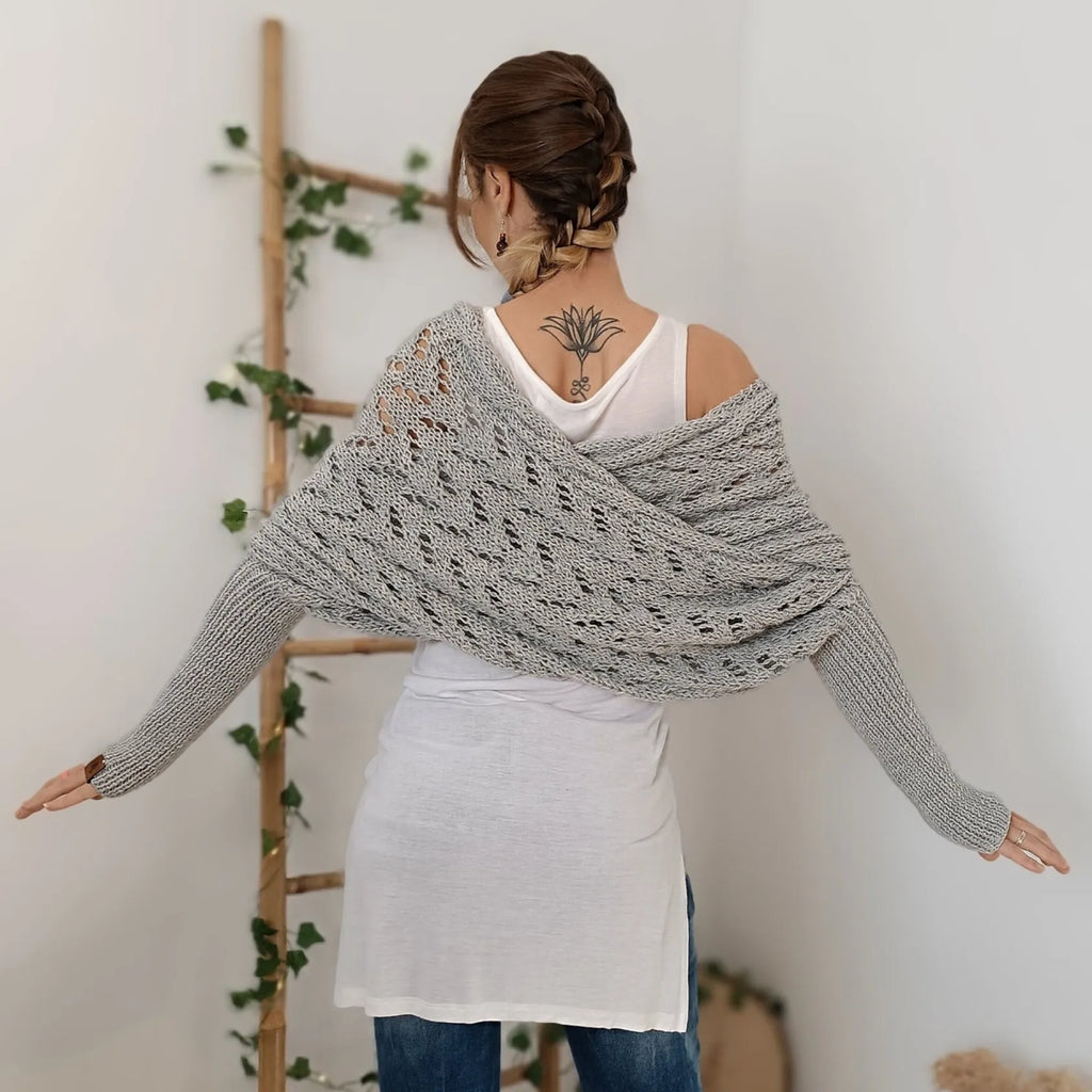 Winifred | Châle tricoté pour femme – Écharpe tricotée oversize confortable pour l'automne et l'hiver