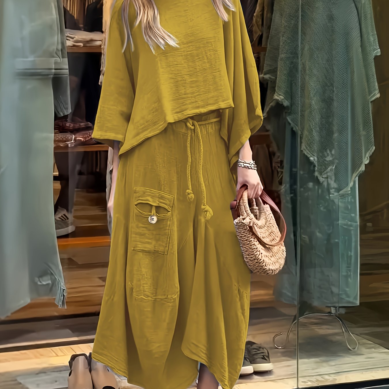 Zarexia | Dames 2-delige Top- en Rokset – Losse Casual Outfit