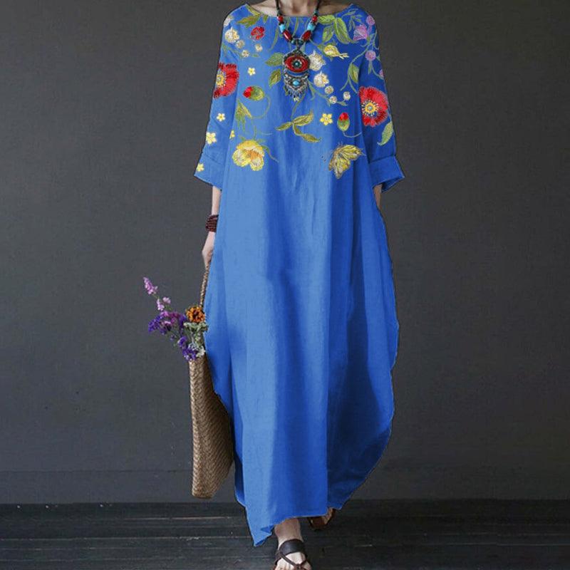 Ylani | Minimalistische jurk voor dames – elegante midi-jurk met lange mouwen