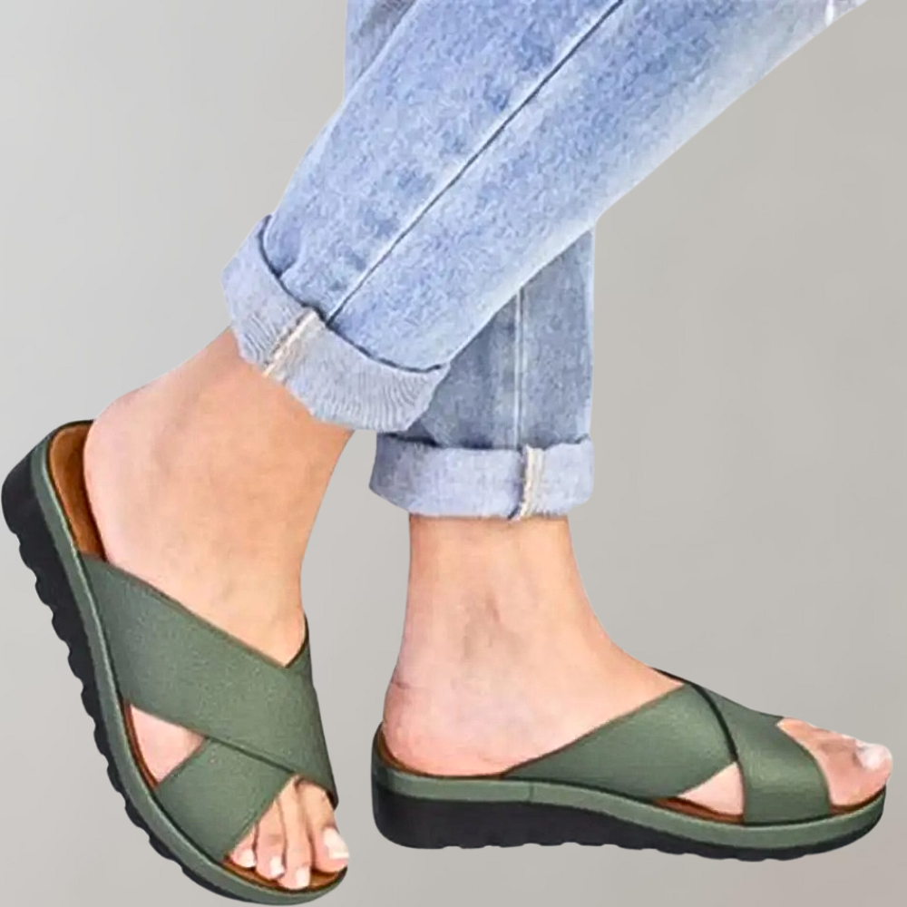 Verona | Comfortabele zomersandalen voor dames – lichte instap platte strandsandalen